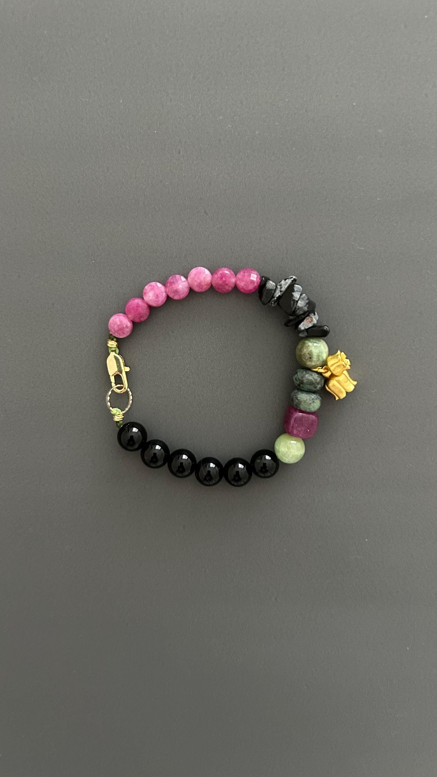 Boho Bell Charm Bracelet: Handmade Tibetan Pendant, Mixed Colors