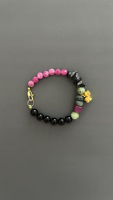Boho Bell Charm Bracelet: Handmade Tibetan Pendant, Mixed Colors