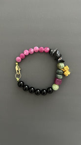 Boho Bell Charm Bracelet: Handmade Tibetan Pendant, Mixed Colors