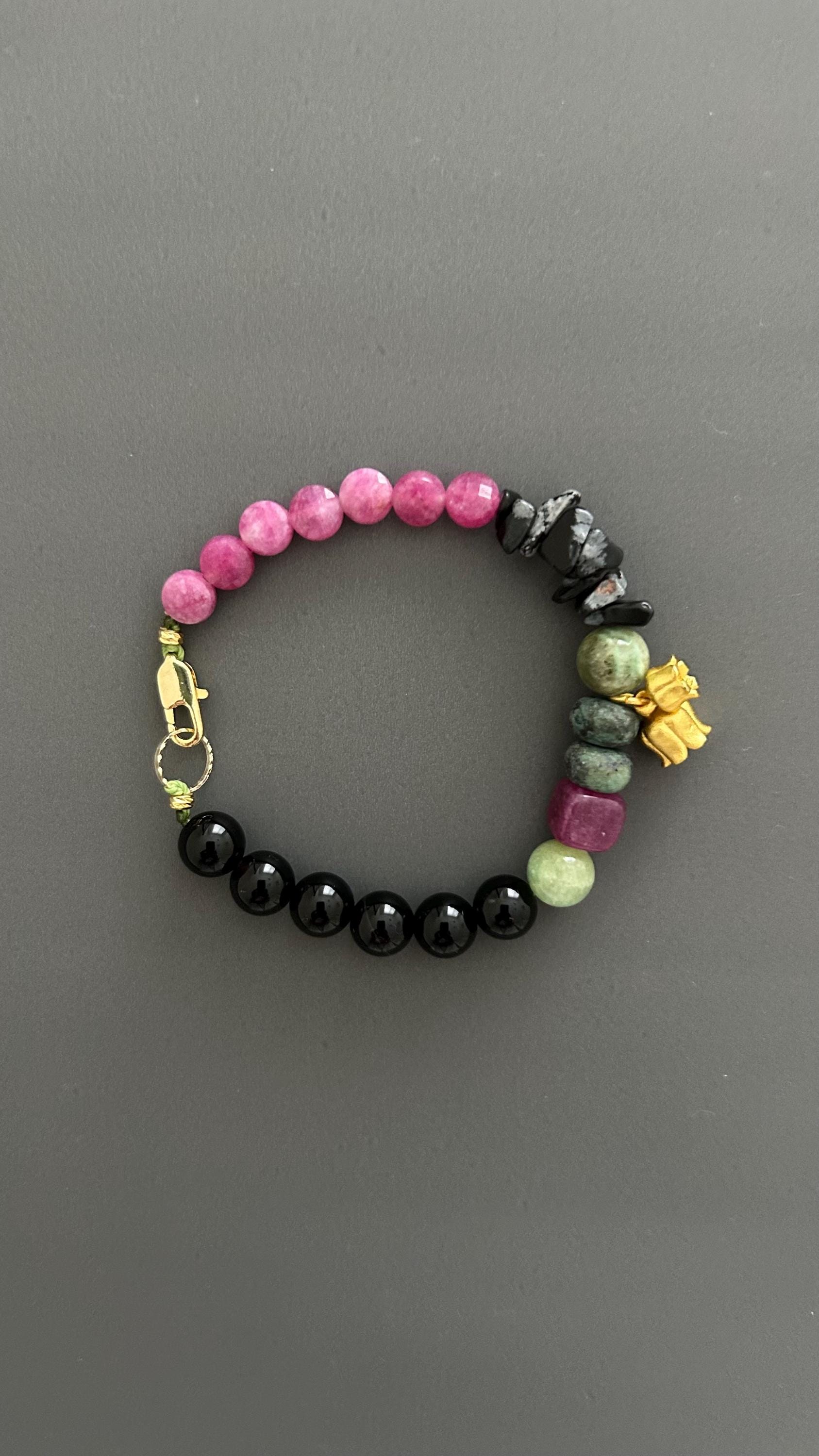 Boho Bell Charm Bracelet: Handmade Tibetan Pendant, Mixed Colors
