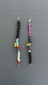 Boho Beaded Bracelet: Gold Plated Bell Pendant, Artisan Jewelry