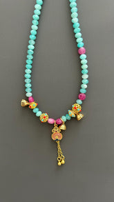 Tibetan Style Amazonite Pendant Necklace: Maximalist Boho Jewelry