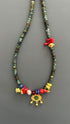 Orientalist Necklace: Natural Stone Pendants, 24k Gold Plated, Handmade
