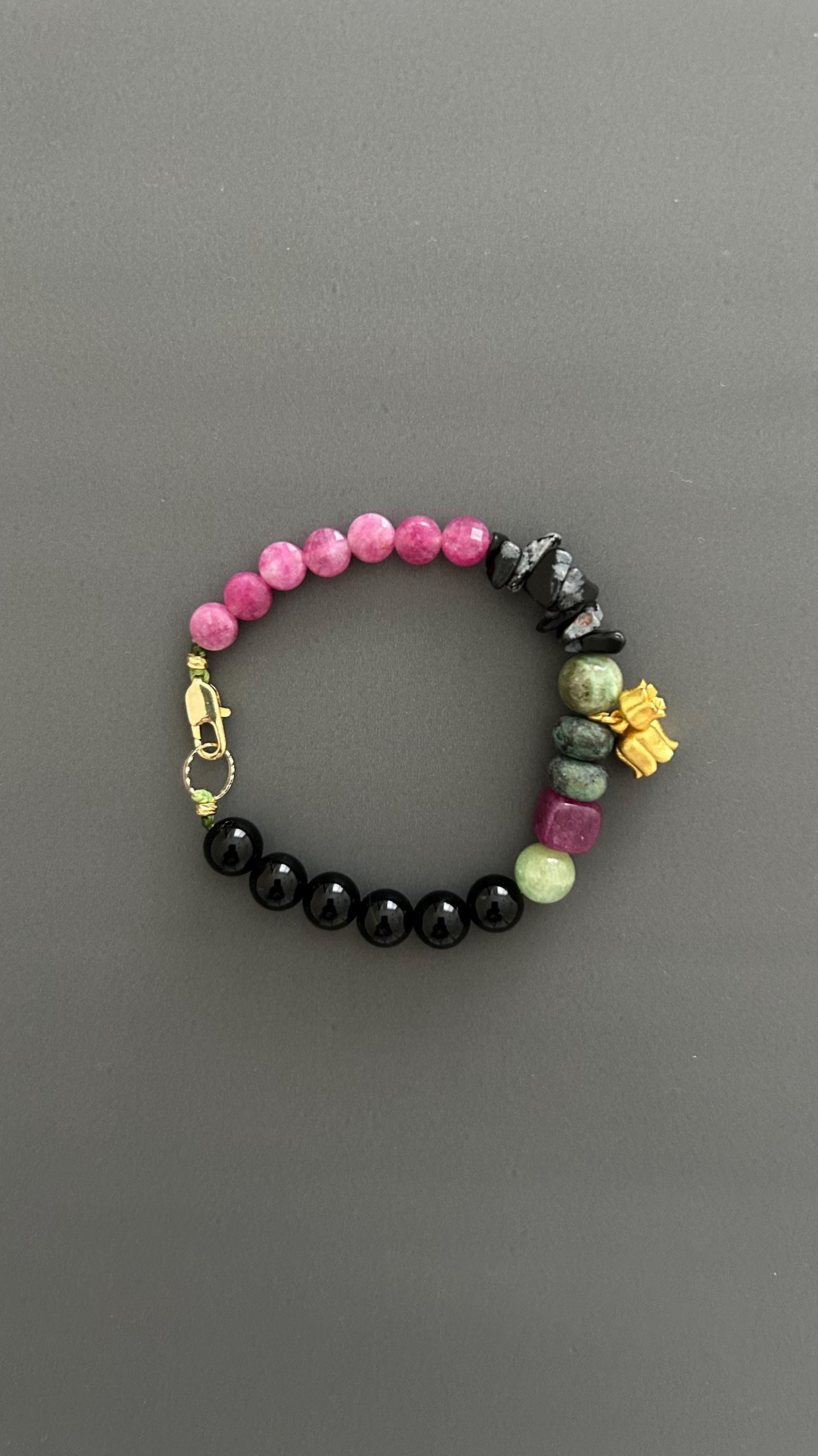 Boho Bell Charm Bracelet: Handmade Tibetan Pendant, Mixed Colors