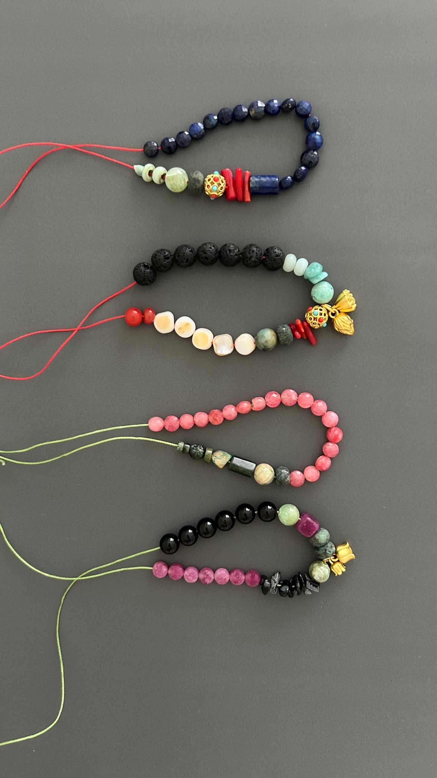 Boho Bell Charm Bracelet: Handmade Tibetan Pendant, Mixed Colors