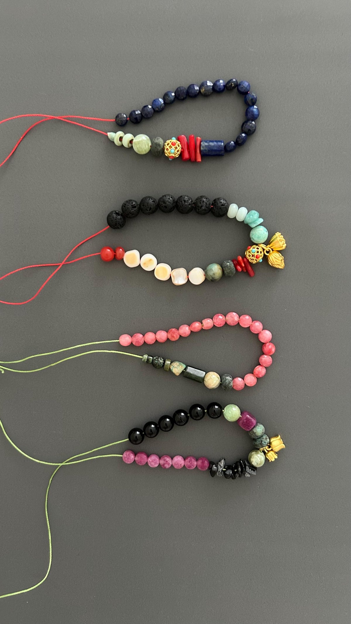Boho Bell Charm Bracelet: Handmade Tibetan Pendant, Mixed Colors