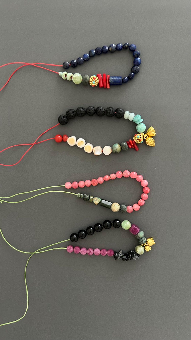 Boho Bell Charm Bracelet: Handmade Tibetan Pendant, Mixed Colors