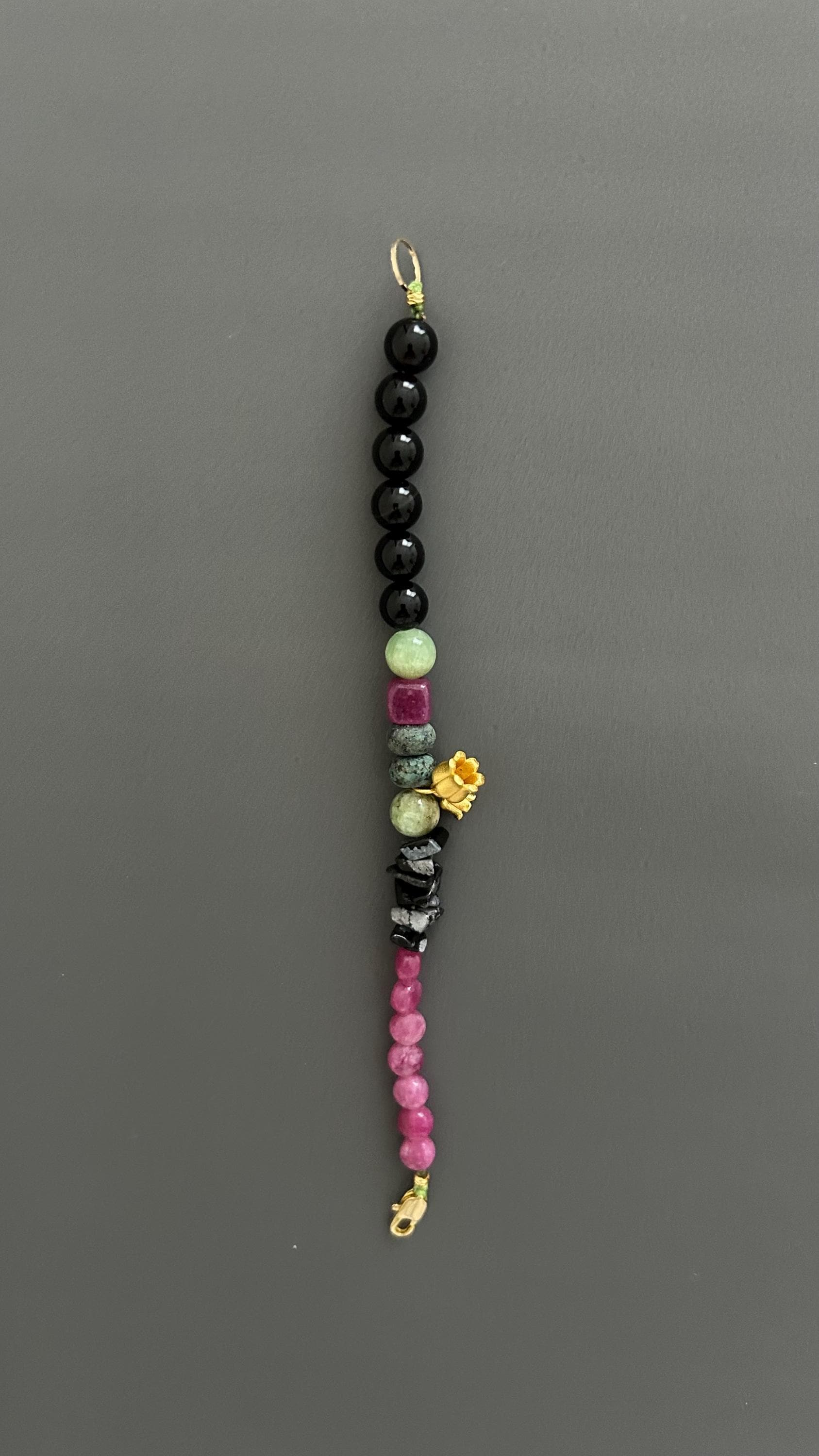Boho Bell Charm Bracelet: Handmade Tibetan Pendant, Mixed Colors