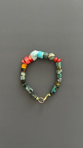 Boho Natural Stone Bracelet for Men Women Healing Crystal Beaded Jewelry Adjustable Gift