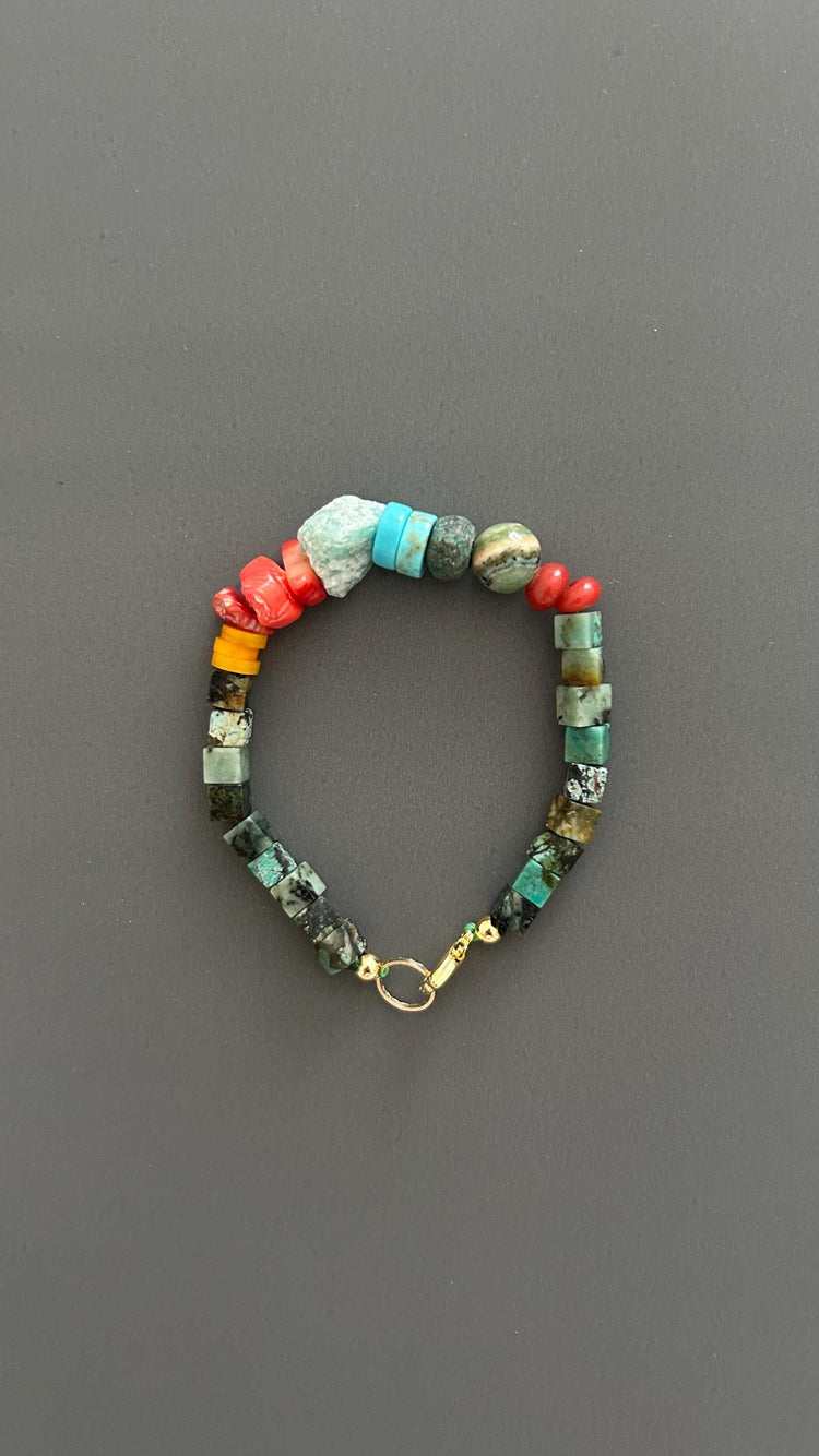Boho Natural Stone Bracelet for Men Women Healing Crystal Beaded Jewelry Adjustable Gift
