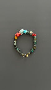 Boho Natural Stone Bracelet for Men Women Healing Crystal Beaded Jewelry Adjustable Gift