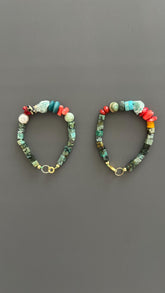 Boho Natural Stone Bracelet for Men Women Healing Crystal Beaded Jewelry Adjustable Gift