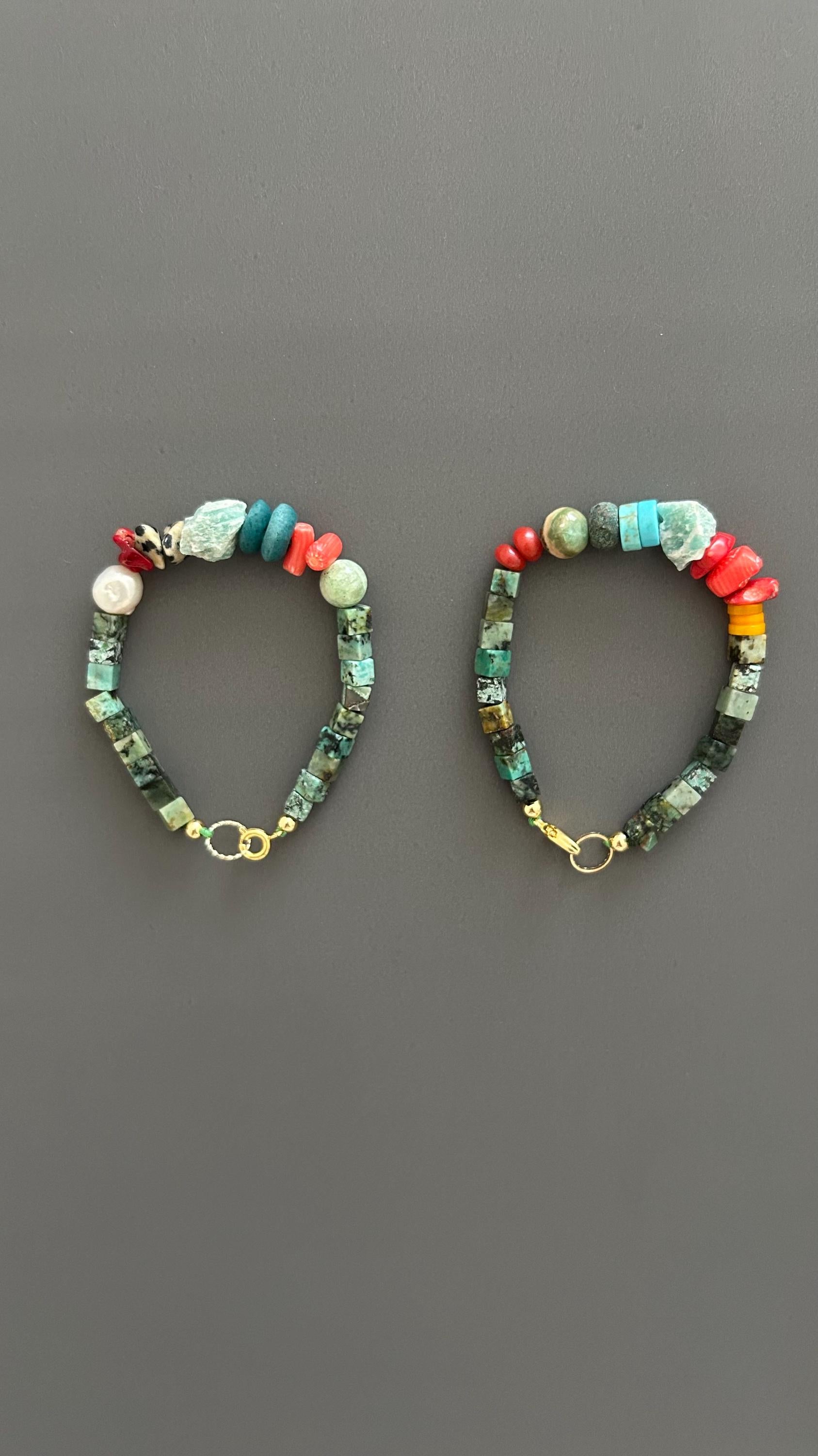 Boho Natural Stone Bracelet for Men Women Healing Crystal Beaded Jewelry Adjustable Gift