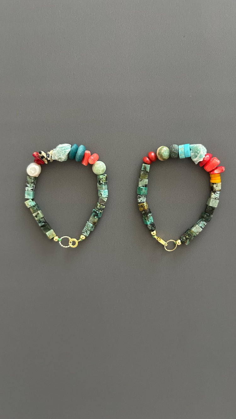 Boho Natural Stone Bracelet for Men Women Healing Crystal Beaded Jewelry Adjustable Gift