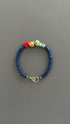 Boho Lapis Lazuli Bracelet: Turquoise & Red Coral, Hippie Chic Jewelry