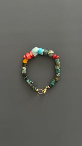 Boho Natural Stone Bracelet for Men Women Healing Crystal Beaded Jewelry Adjustable Gift