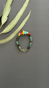 Natural Stone Bohemian Bracelet | Handmade Unisex Vintage Hippie Chic Bangle