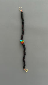 Black Agate Grounding Bracelet | Heart Charm Adjustable Stackable | Dark Academia Protection Jewelry