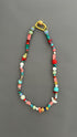 Handmade Boho Beaded Necklace | Eclectic Gemstone, Ceramic & Glass | Colorful Layering Statement | Artisan Gift for Her, Festival Jewelry