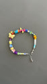 Butterfly Charm Bracelet - Rainbow Gemstone Bead with Flower Adjustable Stackable Colorful Bohemian Jewelry Transformation