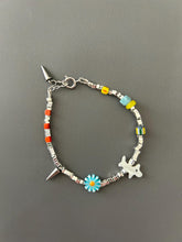 Pet Lover Beaded Bracelet — Handmade Dog Charm Bracelet with Flower & Spike — Gift for Dog Owners