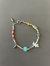 Pet Lover Beaded Bracelet — Handmade Dog Charm Bracelet with Flower & Spike — Gift for Dog Owners