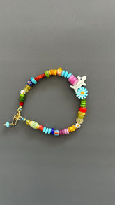 Crystal Dog Charm Wristband, Adjustable Pet Lover Accessory, Boho Labrador Retriever Gift, Gemstone Stretch Armlet, Handmade Animal Jewelry