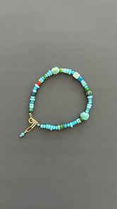 Boho Turquoise Amazonite Bracelet Handmade Gemstone Jewelry Dainty Minimalist Accessory Spiritual Crystal Gift Women