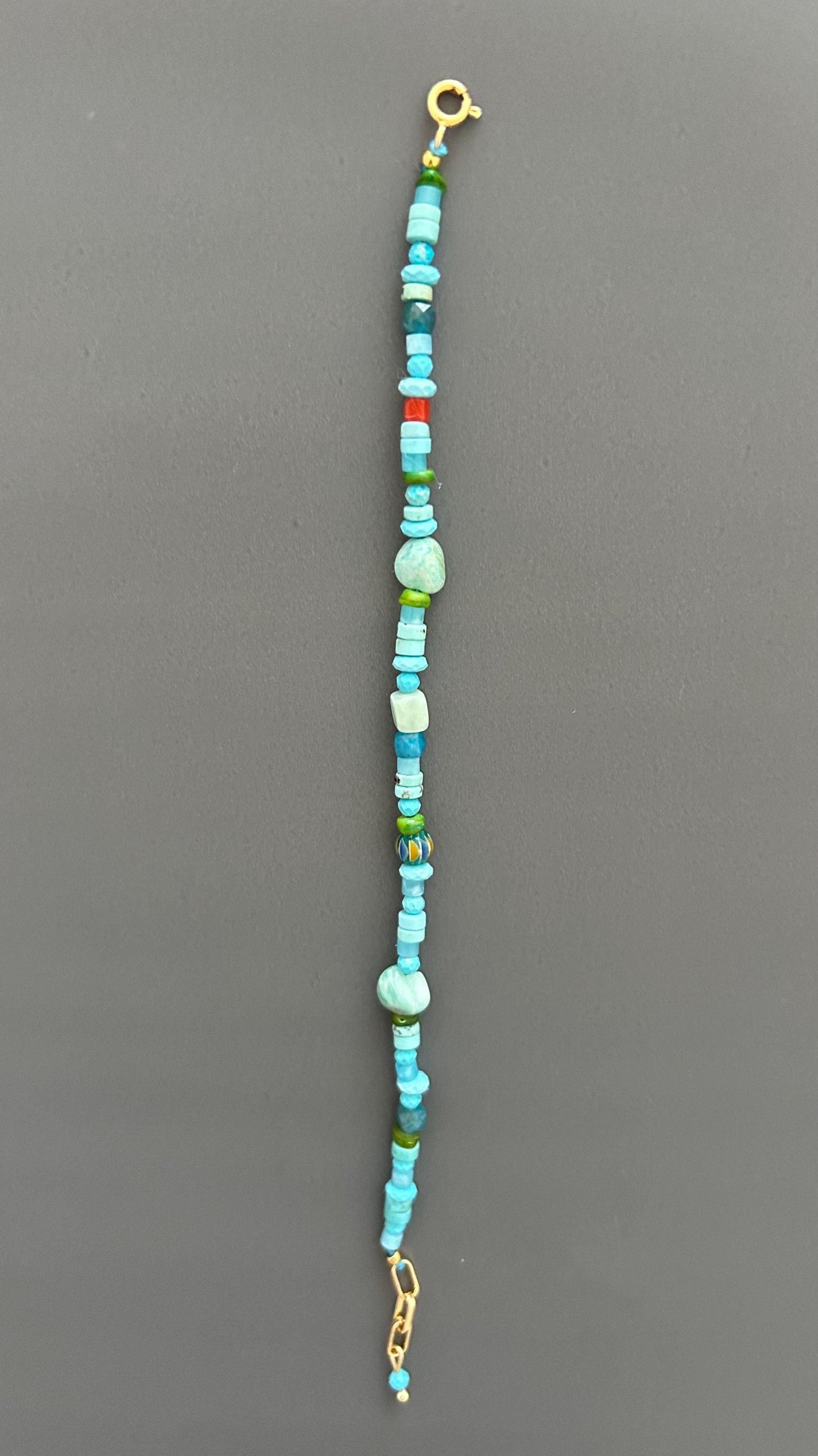 Boho Turquoise Amazonite Bracelet Handmade Gemstone Jewelry Dainty Minimalist Accessory Spiritual Crystal Gift Women