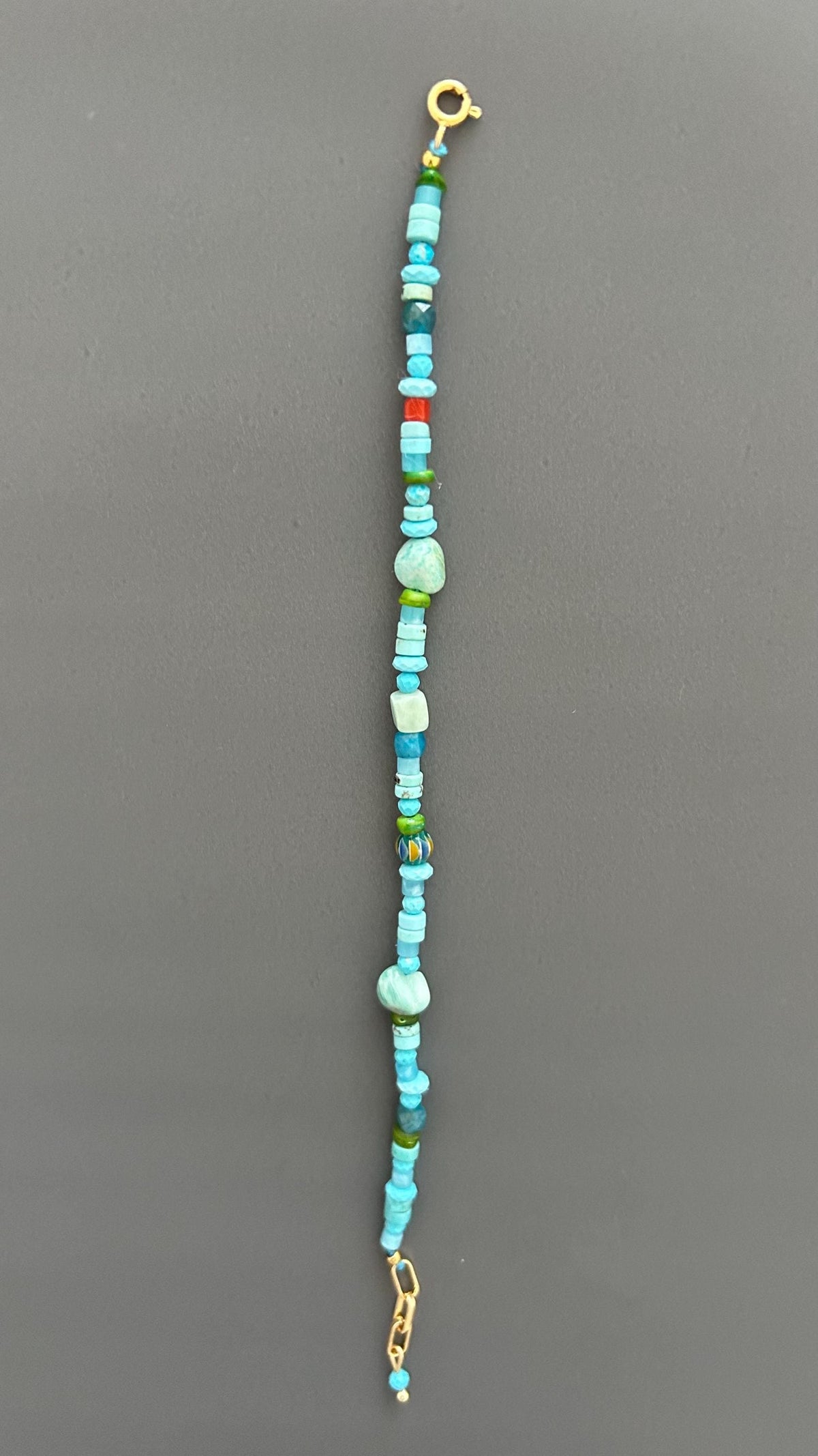Boho Turquoise Amazonite Bracelet Handmade Gemstone Jewelry Dainty Minimalist Accessory Spiritual Crystal Gift Women