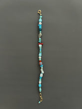 Turquoise Beaded Bracelet Gold Toggle Clasp Boho Gemstone Jewelry Layering Stack Accessory Handmade Minimalist Gift Women