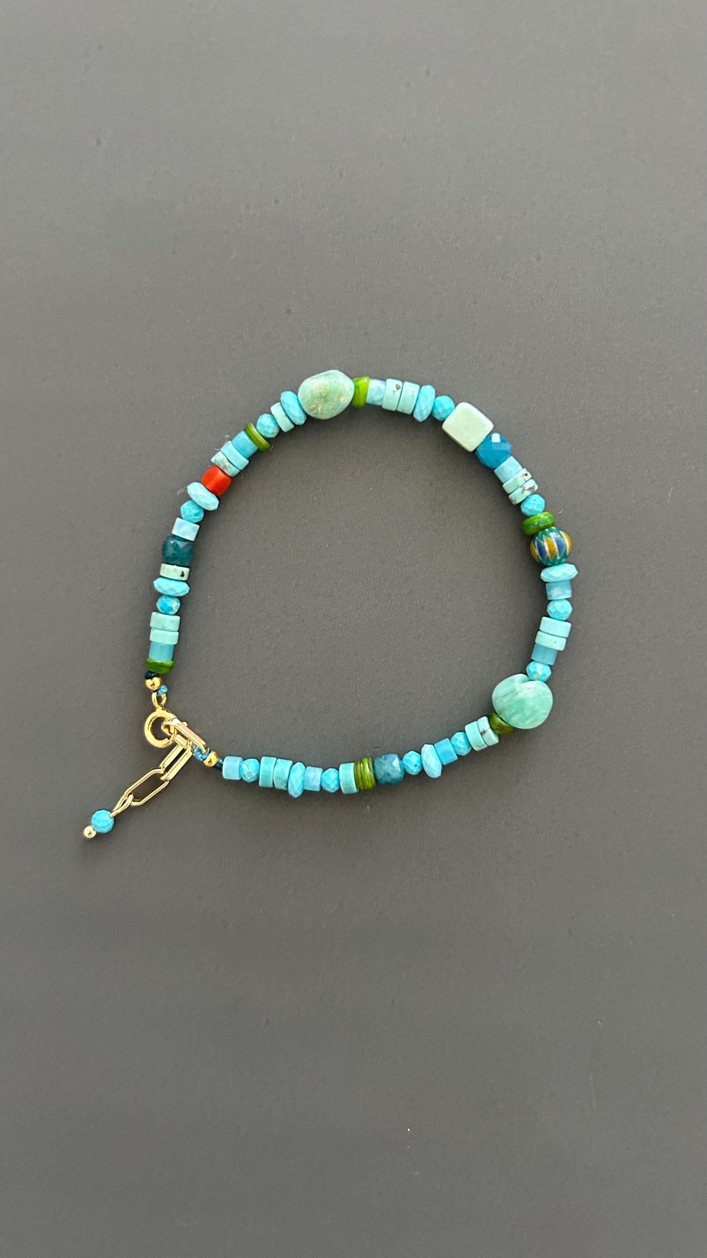 Boho Turquoise Amazonite Bracelet Handmade Gemstone Jewelry Dainty Minimalist Accessory Spiritual Crystal Gift Women