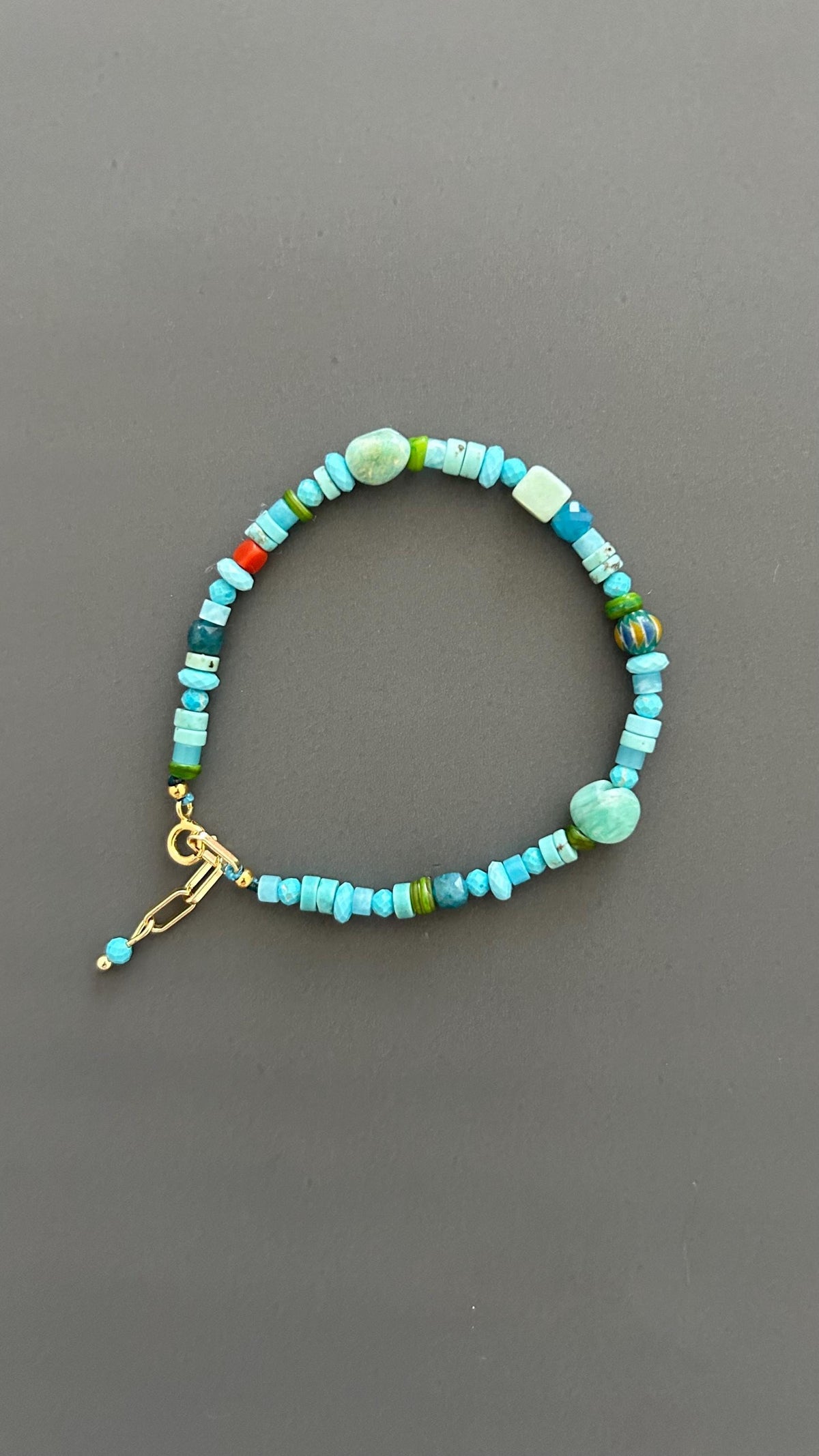 Boho Turquoise Amazonite Bracelet Handmade Gemstone Jewelry Dainty Minimalist Accessory Spiritual Crystal Gift Women