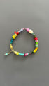 Colorful Beaded Bracelet | Handmade Mixed Gemstone & Glass Bead Bracelet | Gold Clasp Stackable Bracelet | Fun Boho Jewelry Gift