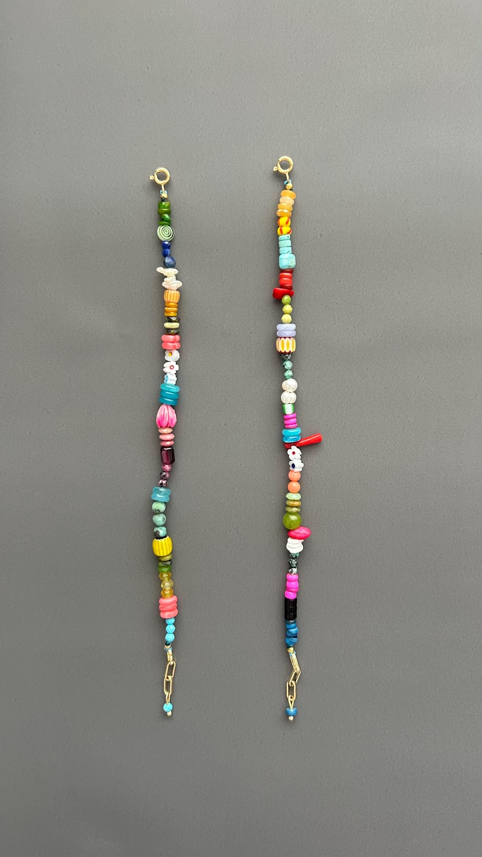 Colorful Beaded Bracelet, Boho Gemstone Bracelet, Handmade Summer Jewelry, Rainbow Bead Bracelet, Layering Bracelet, Fun Eclectic Gift