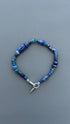 Blue Gemstone Bracelet for Men & Women | Lapis Lazuli Beaded Bracelet | Boho Bracelet | Blue Stone Jewelry | Spike Charm Bracelet Gift