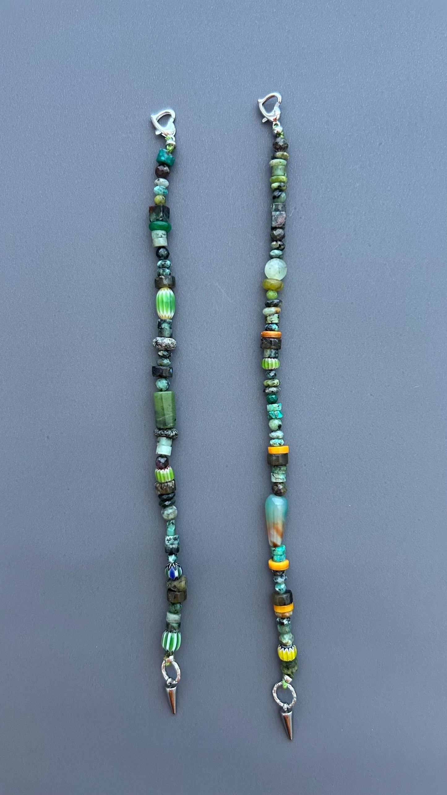 Green Gemstone Beaded Bracelet, Handmade Turquoise Bracelet, African Trade Bead Jewelry, Artisan Agate Bracelet, Boho Clasp Bracelet Gift