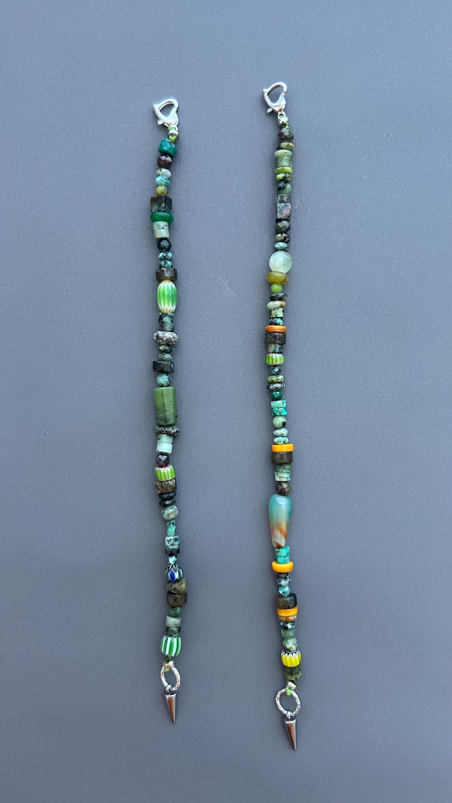 Green Gemstone Beaded Bracelet, Handmade Turquoise Bracelet, African Trade Bead Jewelry, Artisan Agate Bracelet, Boho Clasp Bracelet Gift