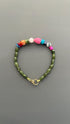 Green Jade Gemstone Beaded Bracelet, Colorful Boho Bracelet, Natural Stone Jewelry, Stacking Bracelet, Gift for Her, Everyday Bracelet