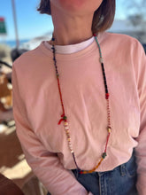 Colorful Handmade Beaded Necklace, Boho Gemstone Statement Necklace, Mixed Bead Jewelry, Eclectic Artisan Necklace, Festival Gift for Women